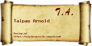 Talpas Arnold névjegykártya